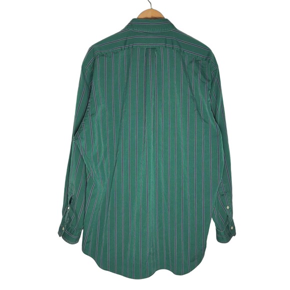 Ralph Lauren | Men | Blaire Green Striped Boy Scout LS Button Down Shirt | XL - Picture 2 of 10